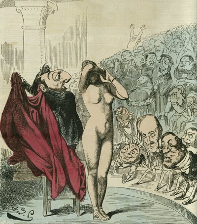 Den nya phryne, enligt en målning av Gerome, Phryne skulle vara Republique avtäckt. i "" L