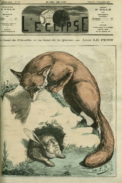Öronspetsen och svansspetsen, mellan Adolphe Thiers i fox - Republique och Philippe d