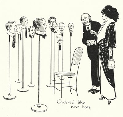 Välja män som hattar (litografi) av Alfred Leete