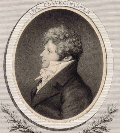 Porträtt av pianisten och kompositören Daniel Steibelt 1765-1823. av Alfred Lemoine