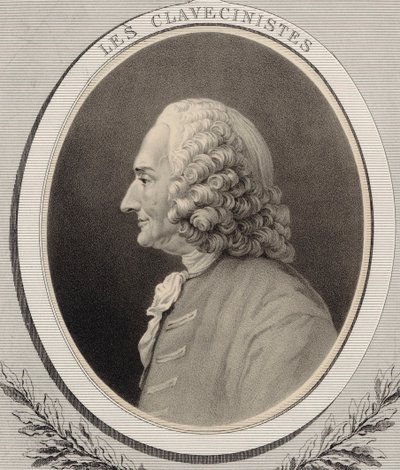 Porträtt av kompositören Jean-Philippe Rameau 1683-1764. av Alfred Lemoine