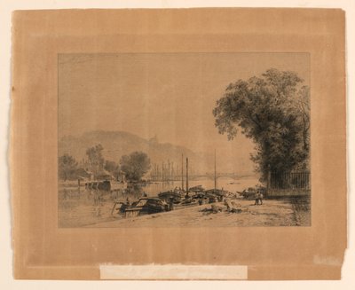 Seines strand i Rouen av Alfred-Louis Brunet-Debaines