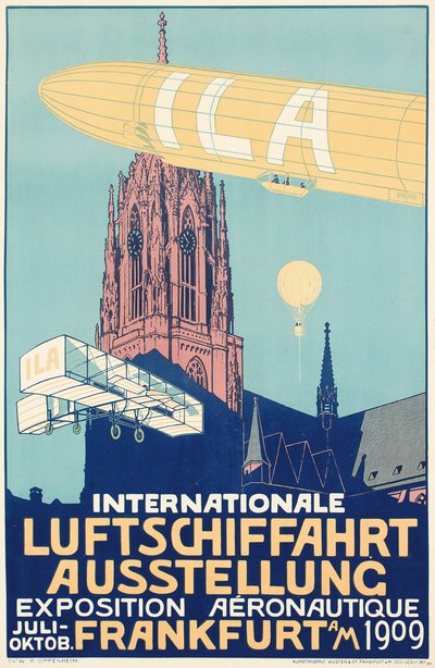 Reklamaffisch för den internationella ballongutställningen i Frankfurt 1909 av Alfred Nathaniel Oppenheim