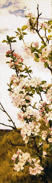 Äppelblom, ca 1880-86 (olja på panel) av Alfred Parsons