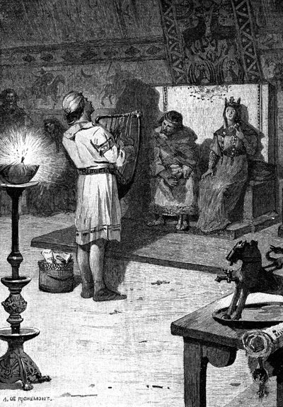 The minstrel Blondel, tidigt 1900-tal (illustration) av Alfred Paul Marie (after) Richemont