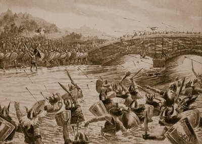 Slaget vid Maldon, 991, illustration från "Hutchinson