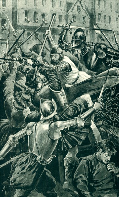 Jarlen av Angus och hans spjutmän attackerade av Sir Patrick Hamilton av Alfred Pearse