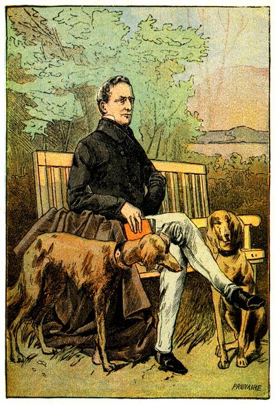 Poeten Alphonse de Lamartine med sina hundar av Alfred Prunaire
