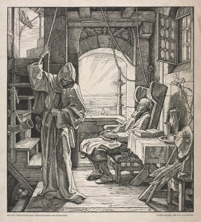 Dödsdansen: Döden som en vän, 1850. av Alfred Rethel