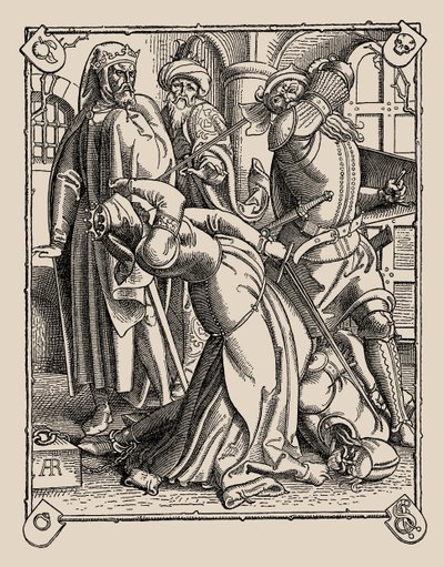 Die Nibelungen. Hur Gunther och Hagen och Kriemhild dödades, 1840-1841. av Alfred Rethel