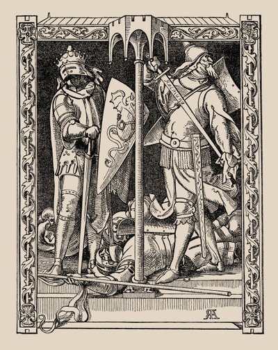 Nibelungen. Hur Sir Dietrichs män alla blev dödade, 1840-1841. av Alfred Rethel