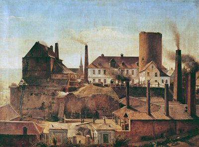 Harkortfabriken vid Burg Wetter, c.1834 av Alfred Rethel
