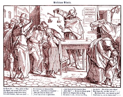 Totentanz 1848: Döden bevisar att alla människor är lika av Alfred Rethel