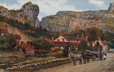 Cheddar Village och Lion Rock av Alfred Robert Quinton