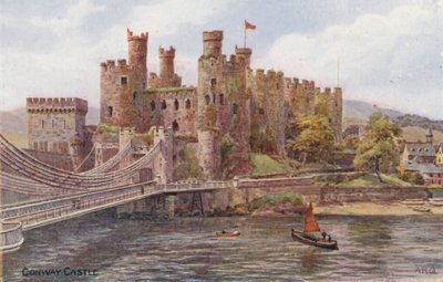 Conway Castle (färglitografi) av Alfred Robert Quinton
