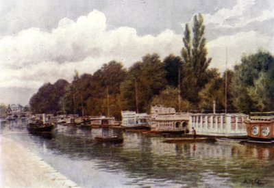 Husbåtar vid Folly Bridge, Oxford av Alfred Robert Quinton
