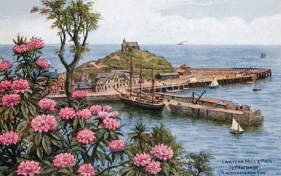 Lantern Hill och Pier, Ilfracombe, (Rhododendron Time) av Alfred Robert Quinton