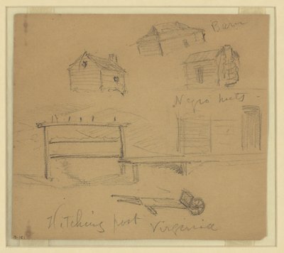 Hitching post, Virginia av Alfred Rudolph Waud
