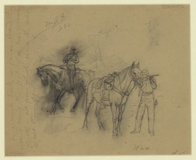 Två kavallerister av Alfred Rudolph Waud