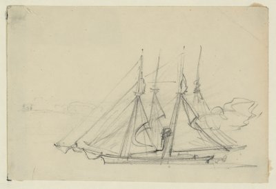 Två segelfartyg av Alfred Rudolph Waud