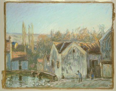Ett hörn av Moret-sur-Loing av Alfred Sisley