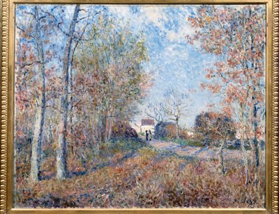 Ett hörn av trä med sabloner eller vägen till trämalmen (skogskanten av Fontainebleau, nära Moret-sur-Loing) Målning av Alfred Sisley (1839-1899) 1883 Dim. 0,6x0,73 m Paris, musee d