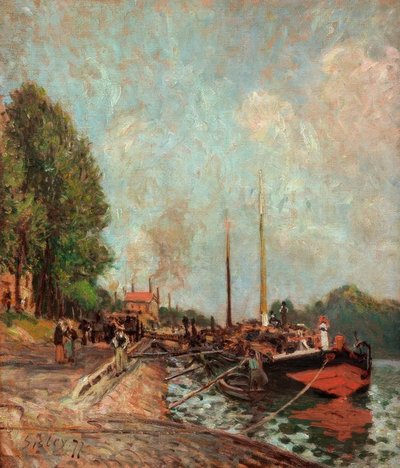 Barke i Billancourt av Alfred Sisley