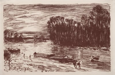 Banks of the Loing, nära Saint-Mammès av Alfred Sisley