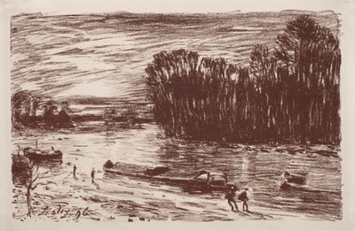 Banks of the Loing, nära Saint-Mammès, 1896. av Alfred Sisley