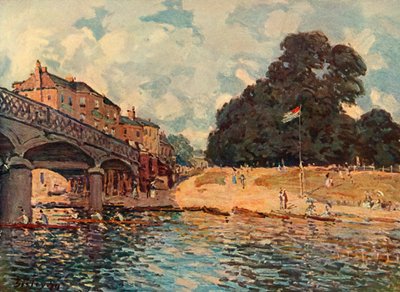 Bridge at Hampton Court, 1874, 1937. av Alfred Sisley