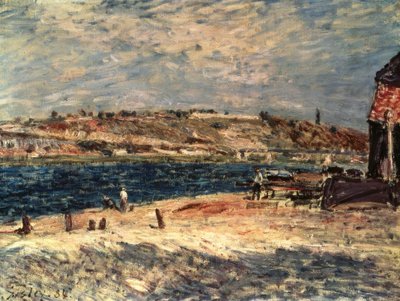 Flußufer i Saint-Mammes av Alfred Sisley