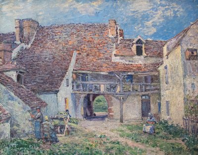 Franska: Cour de ferme à Saint-Mammès av Alfred Sisley