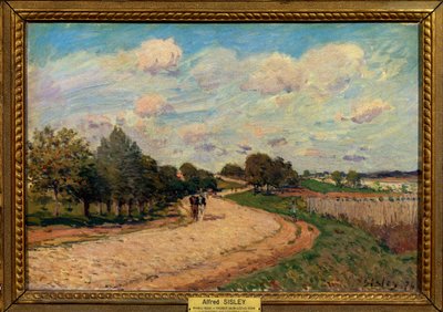 Vägen till Mantes Målning av Alfred Sisley (1839-1899) 1874 Dim 0,38 x 0,55 m Paris Louvren Museum Obligatoriskt omnämnande: Donation Helene och Victor Lyon av Alfred Sisley