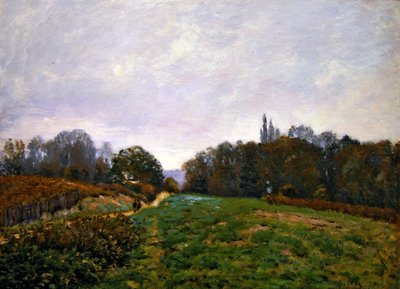 Landskap vid Louveciennes av Alfred Sisley