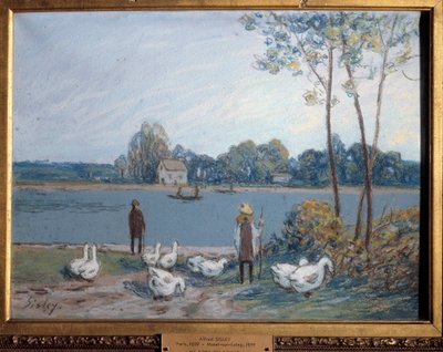 På kanten av Loing. Målning av Alfred Sisley (1839 - 1899) av Alfred Sisley