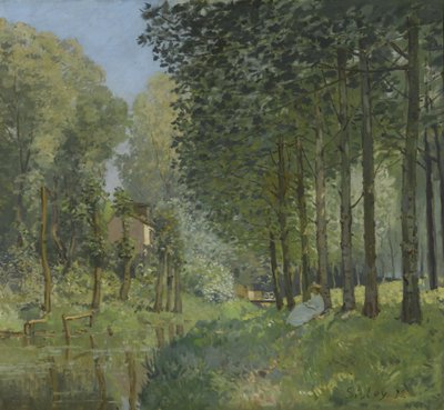 Vila längs strömmen. Edge of the Wood, ca 1878 av Alfred Sisley