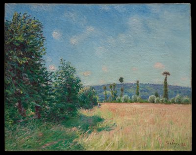 Ängarna vid Sahurs i morgonsol av Alfred Sisley