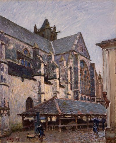 Kyrkan i Moret i regnet, 1894. av Alfred Sisley