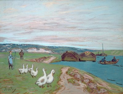 Gåstjejen (pastell) av Alfred Sisley