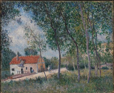 Vägen från Moret till Saint-Mammès av Alfred Sisley
