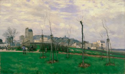 Utsikt över Montmartre från Blommornas stad, 1869 av Alfred Sisley