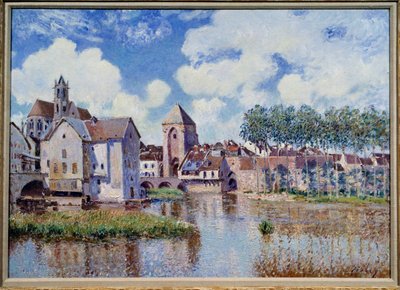 Vy över Moret på Loing. Målning av Alfred Sisley (1839-1899) av Alfred Sisley