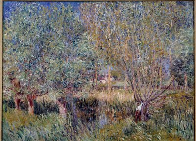 Pilar på stranden av floden Orvanne. Målning av Alfred Sisley (1839 - 1899) av Alfred Sisley