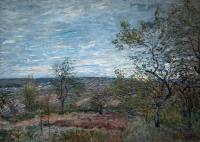 Blåsig dag på Veneux av Alfred Sisley