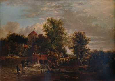 Slussporten vid floden Western, c1832 av Alfred Stannard
