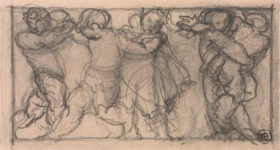 Grupp keruber (design för en fris?) av Alfred Emile Stevens