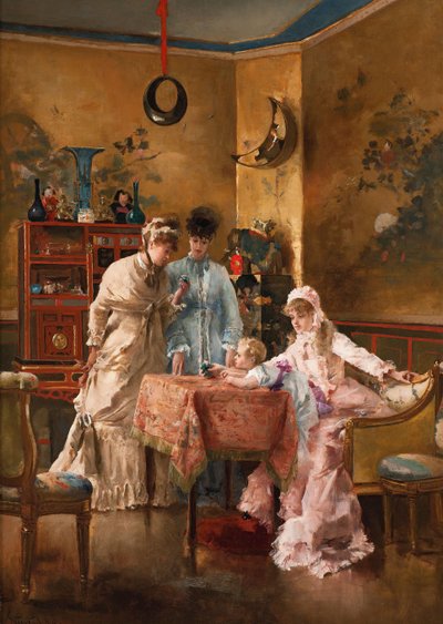 Besökarna, 1881. av Alfred Emile Stevens