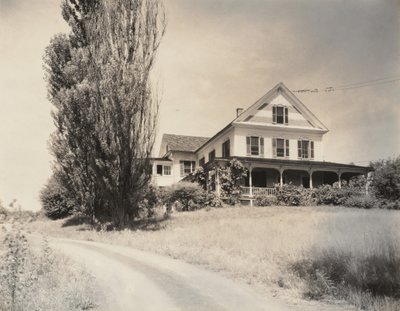 Hus och popplar, Lake George av Alfred Stieglitz
