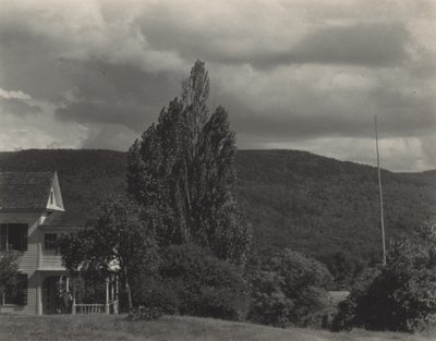 Hus och träd, Lake George av Alfred Stieglitz