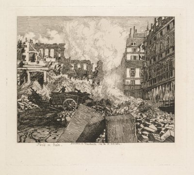Paris med tåg. Rivning av Vaudeville-teatern: rue du Dix-Decembre av Alfred Taiée
